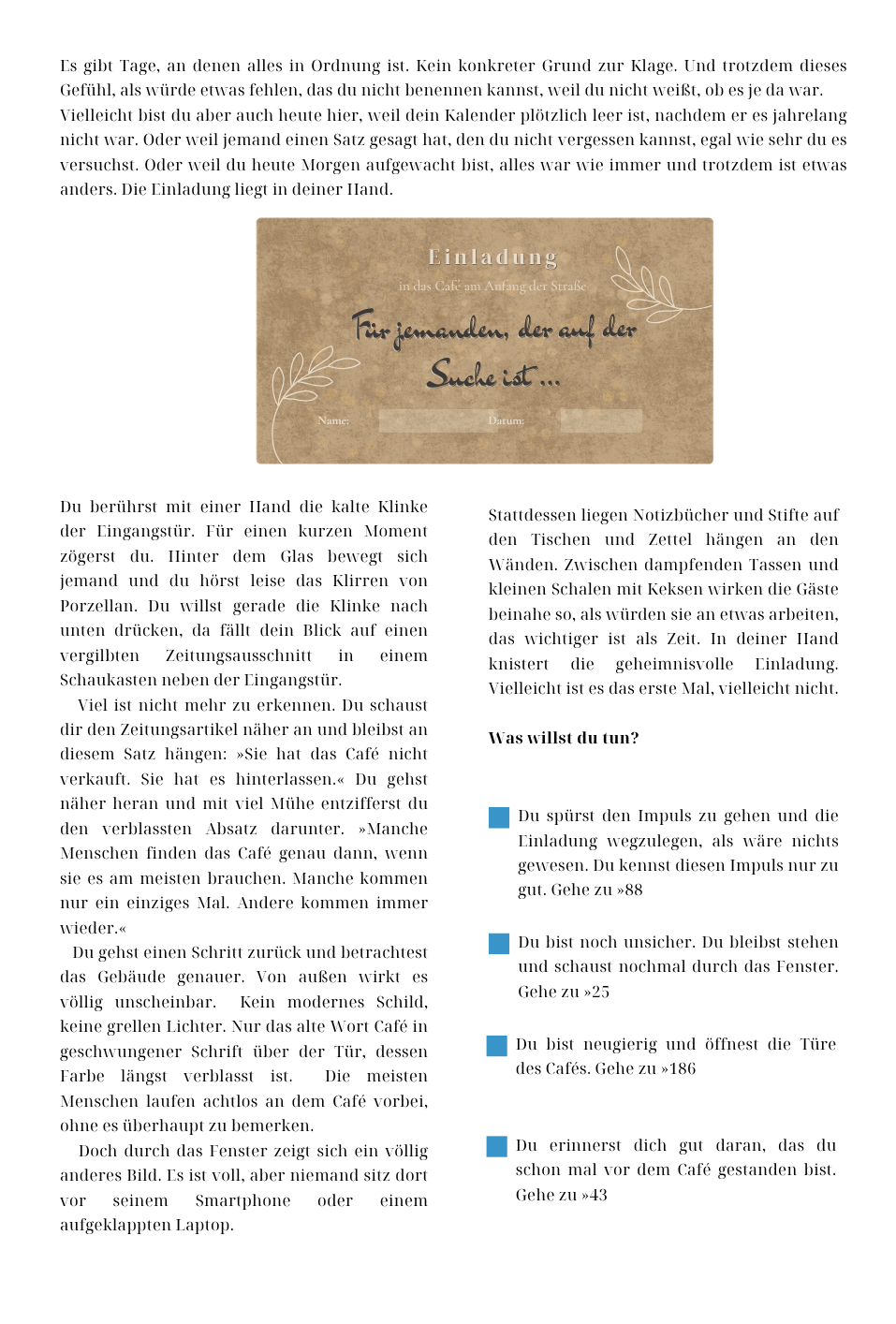 Auszug Buch Einladung